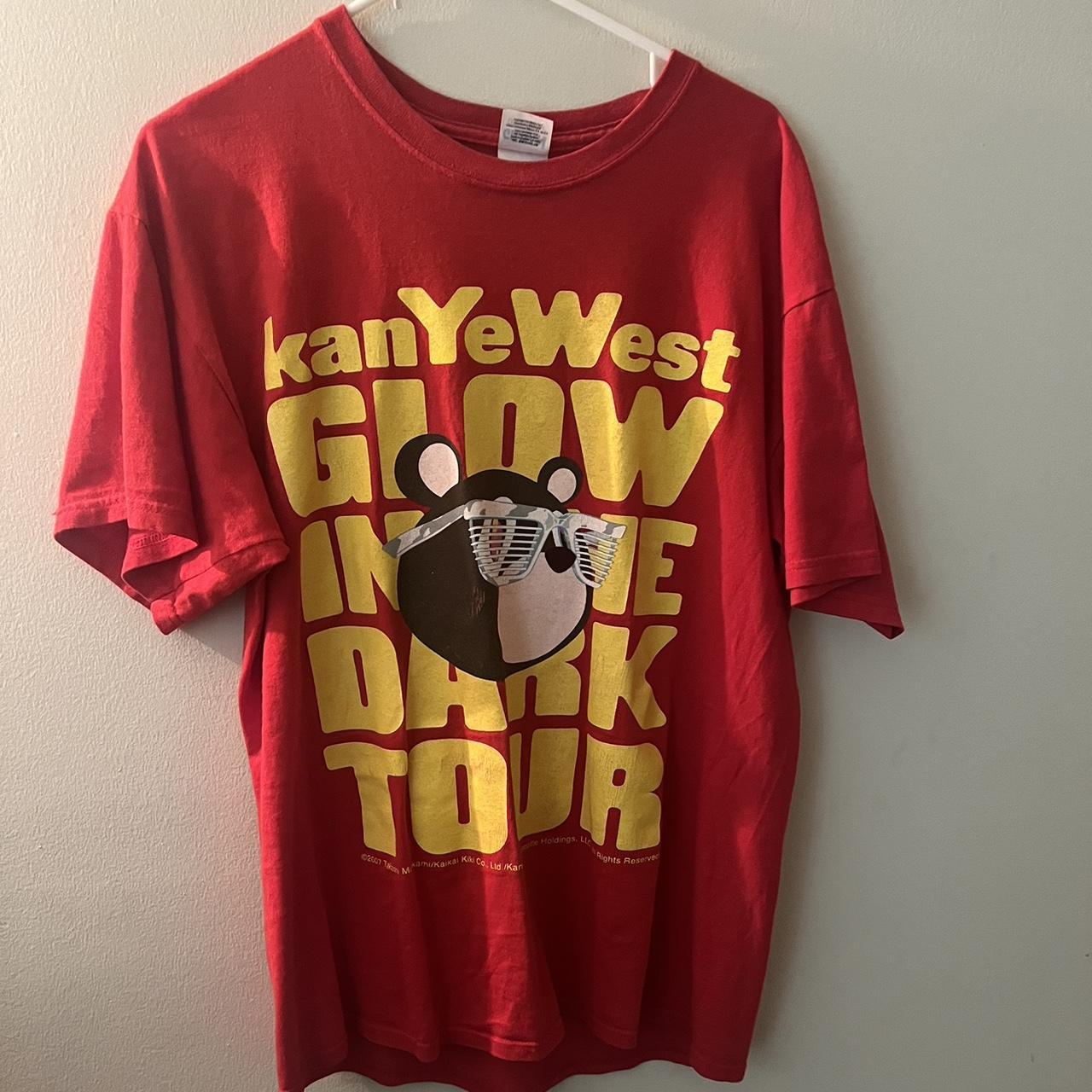 トップス 00s kanye west glow in the dark tour TEE Kanye West Glow in Dark Tour Concert Shirt Adult Blue