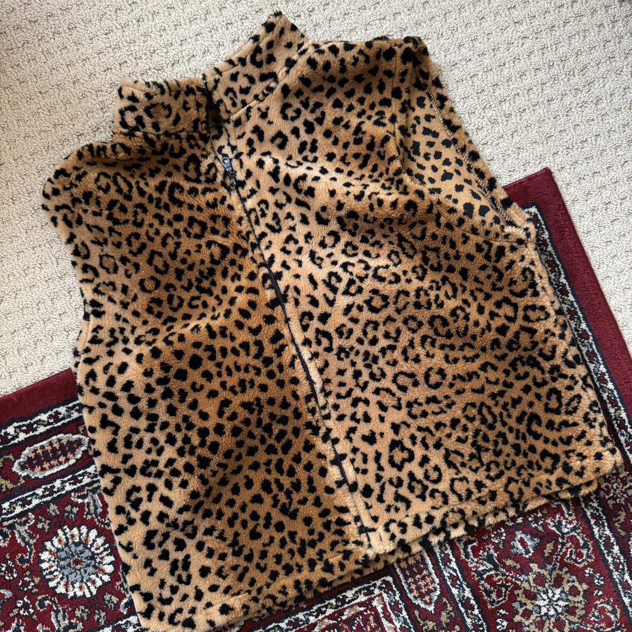 Cheetah print vest. Very fuzzy and warm. Originally... - Depop