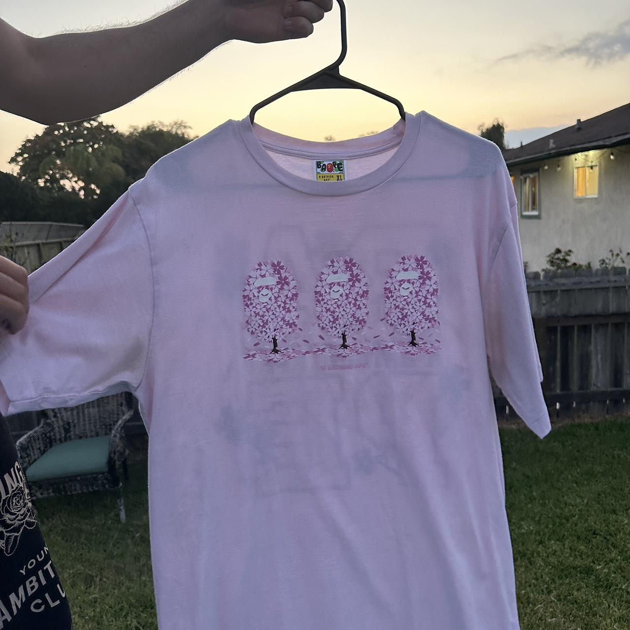 Pink Sakura Bape Japanese T-Shirt 📌8/10 | Depop