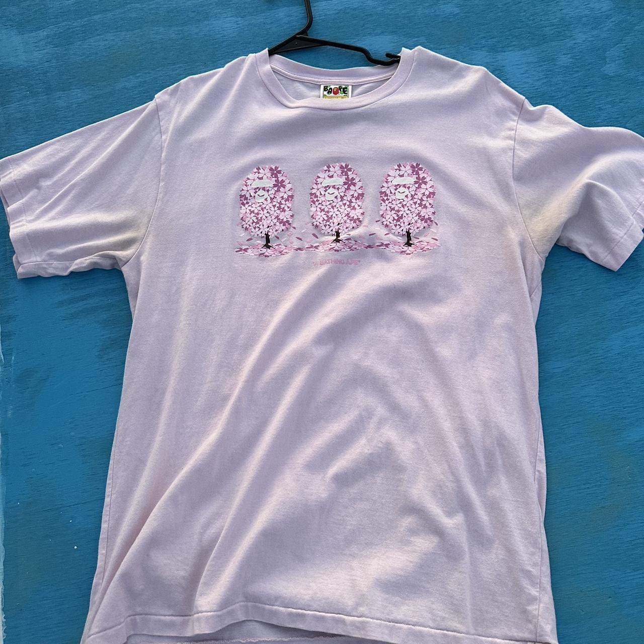 Pink Sakura Bape Japanese T-Shirt 📌8/10 | Depop