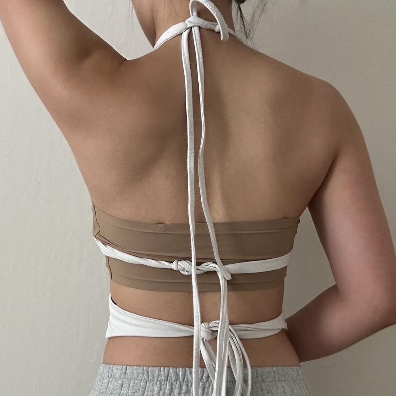Edikted Strappy Backless Crop Top in Gray