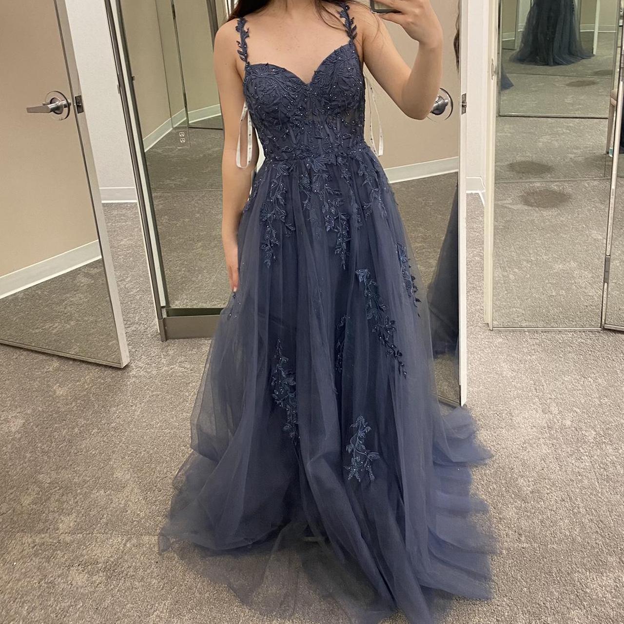 Davids bridal navy dress best sale