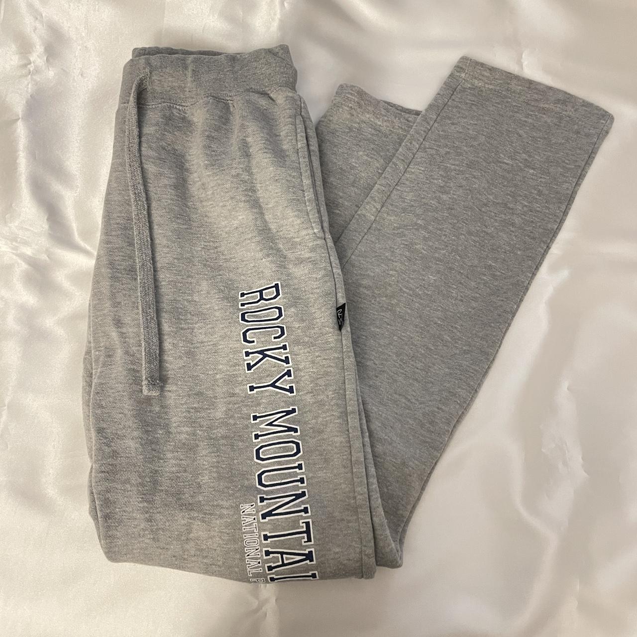 gray wide leg sweatpants (rocky mountain national... - Depop