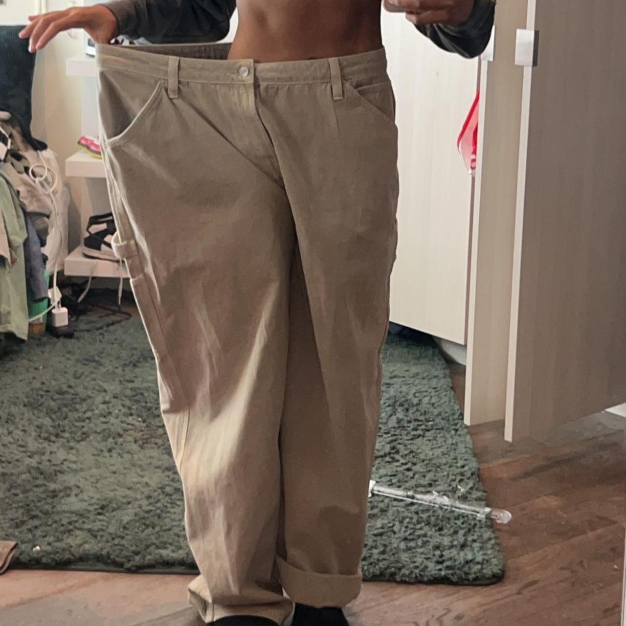 Beige, baggy pants Cuffed vs uncuffed Size 36/32... Depop