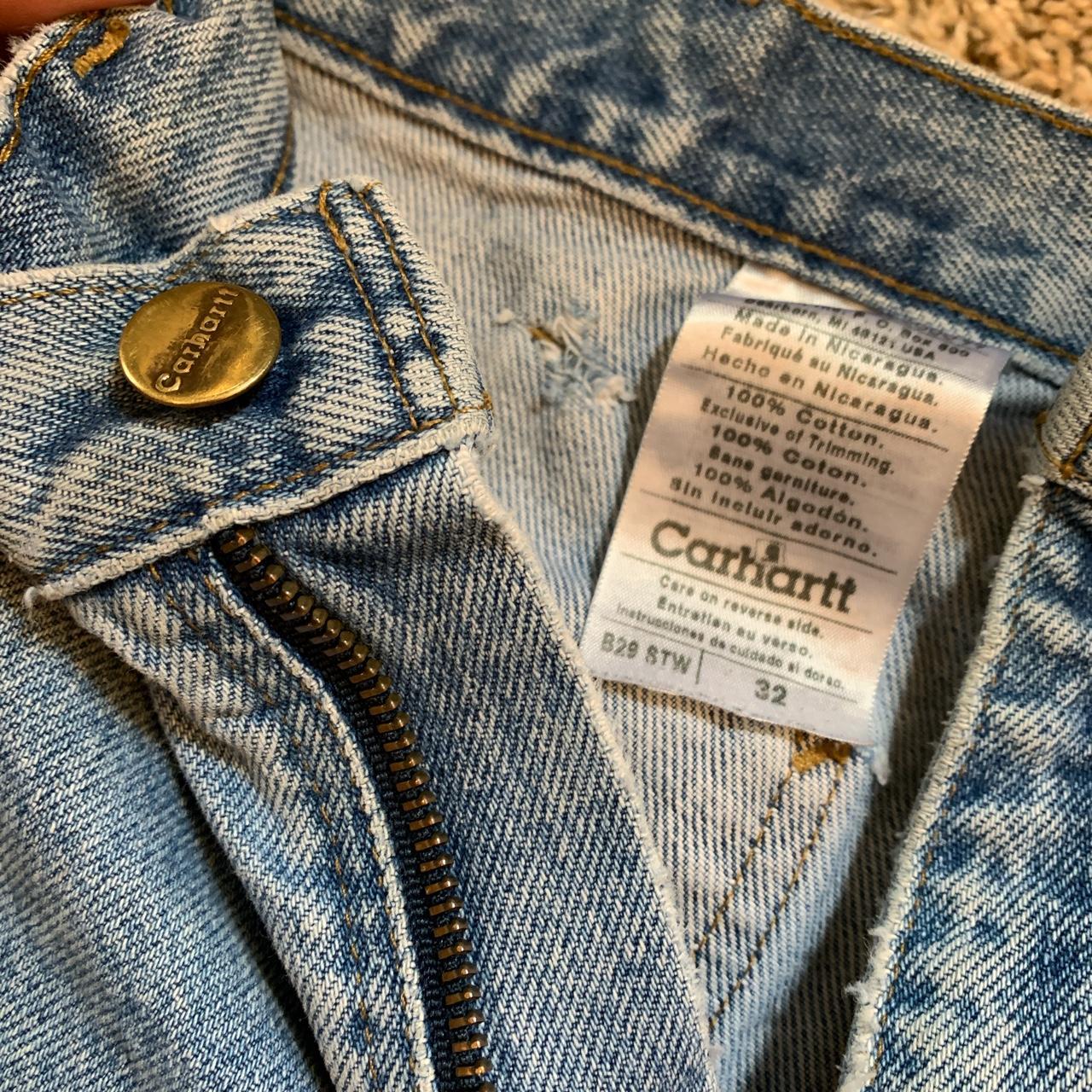 1990’s Carhartt Denim Jorts - perfectly distressed -... - Depop