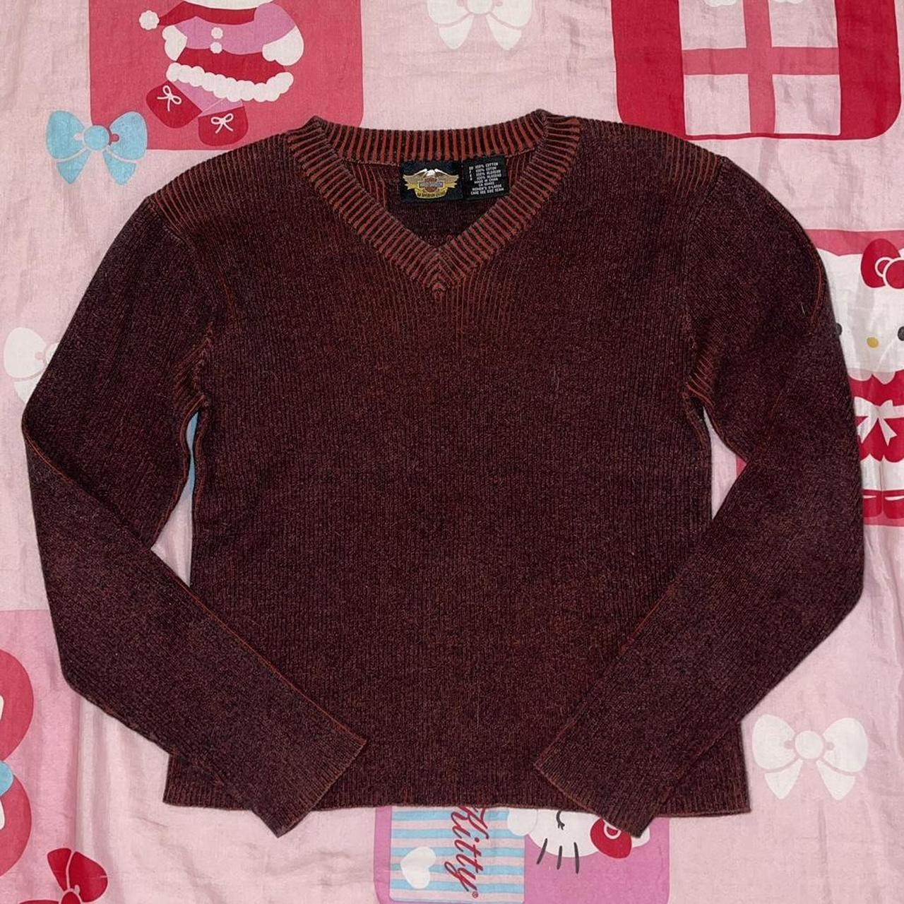 Red Sweater by Harley Davidson ♡ Red and black... - Depop