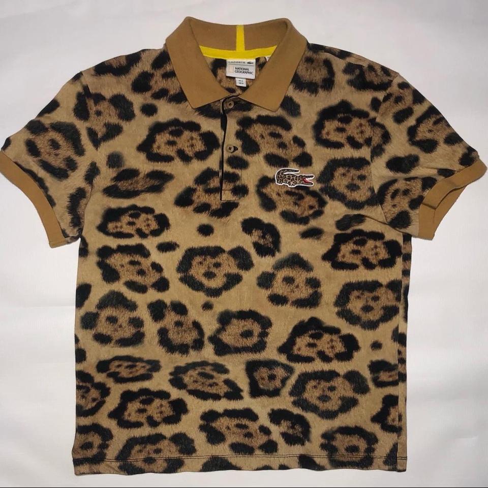 lacoste leopard print polo shirt