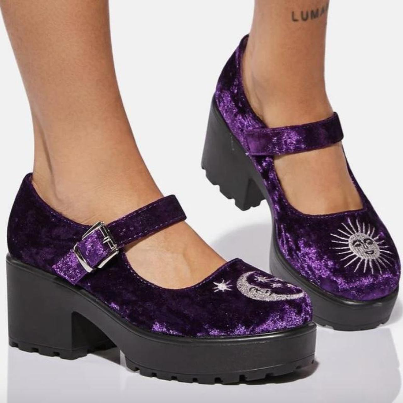 Koi Footwear Velvet Moon Sun Embroidered Depop