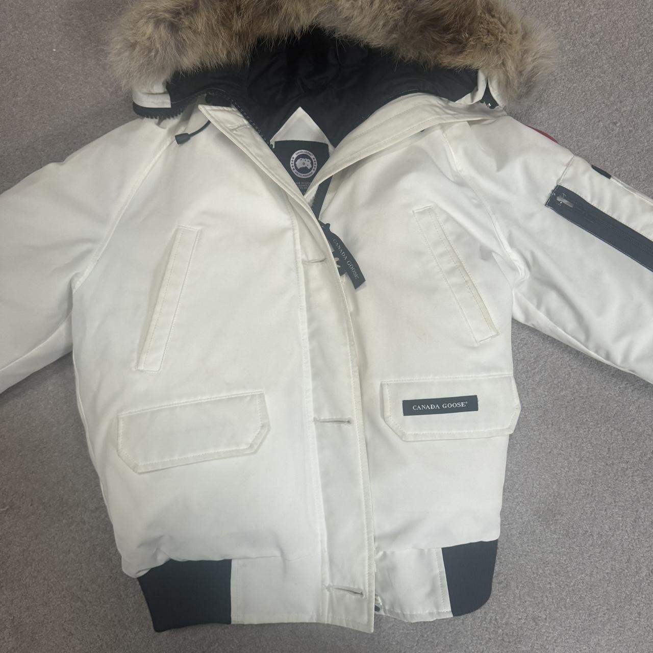 Canada goose white parka jacket Depop