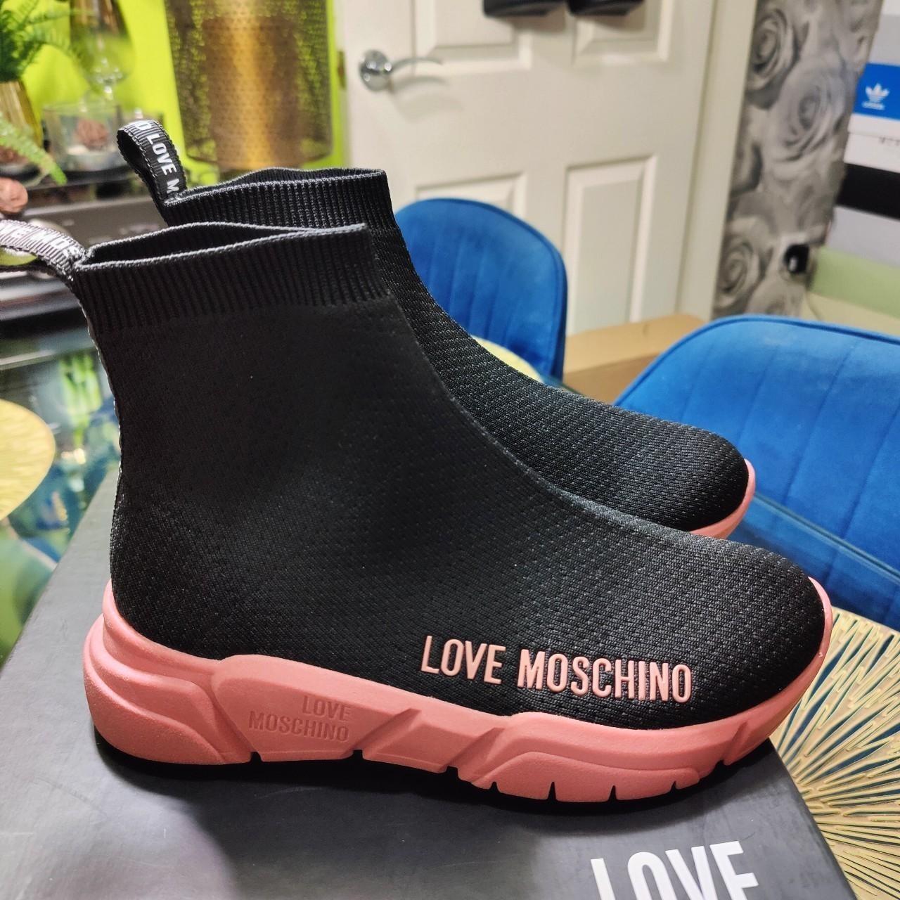 Love Moschino Trainer Sock Shoes LOVE MOSCHINO Pink Sole Black