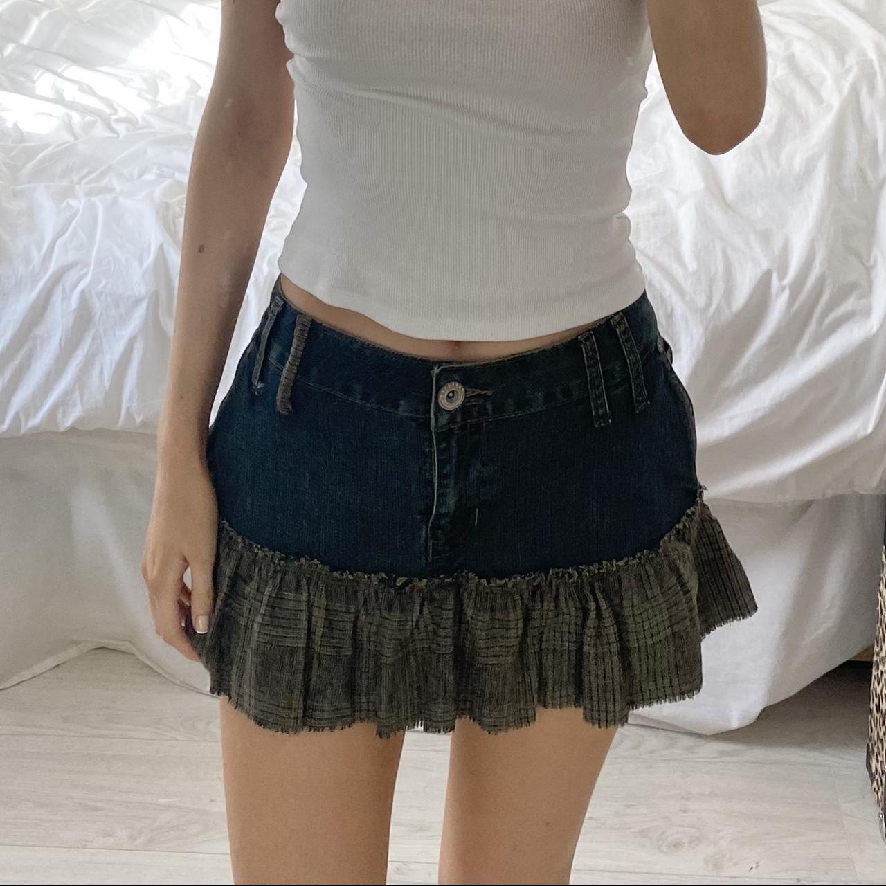 Vintage 2000s mini skirt by Parisian Navy denim... - Depop