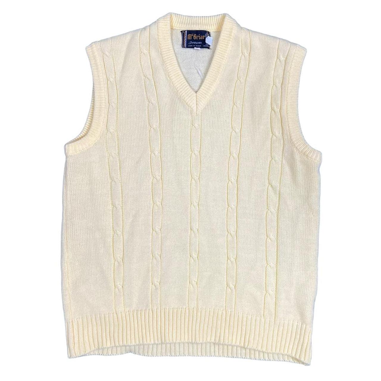 Vintage pale yellow sweater vest • Size XL • Good... Depop