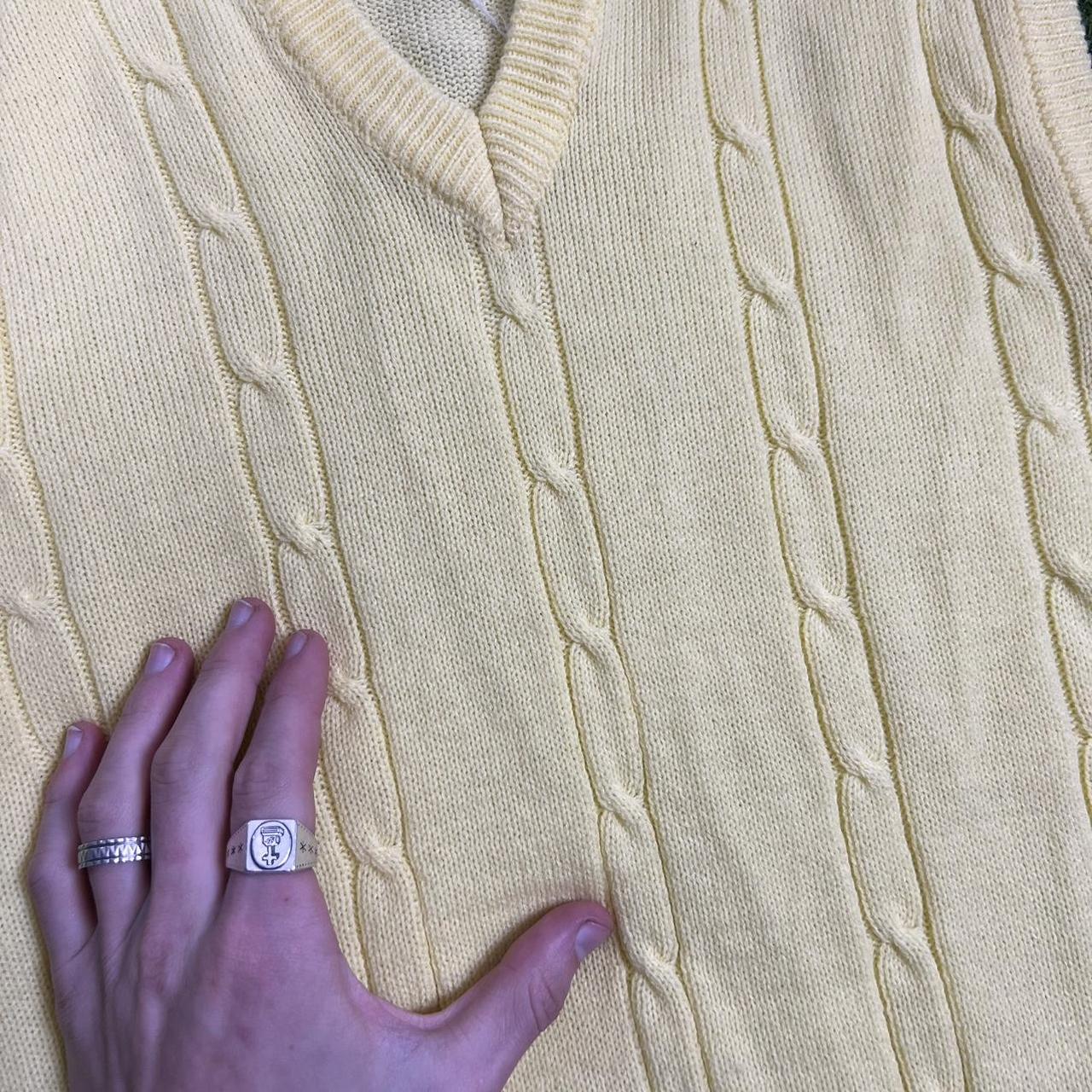 Vintage pale yellow sweater vest • Size XL • Good... Depop