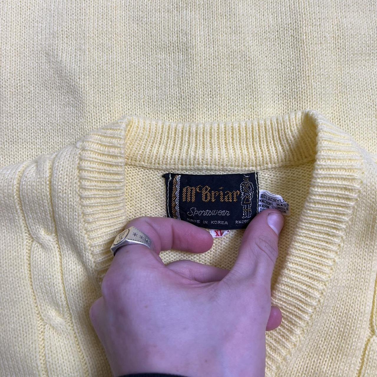 Vintage pale yellow sweater vest • Size XL • Good... Depop