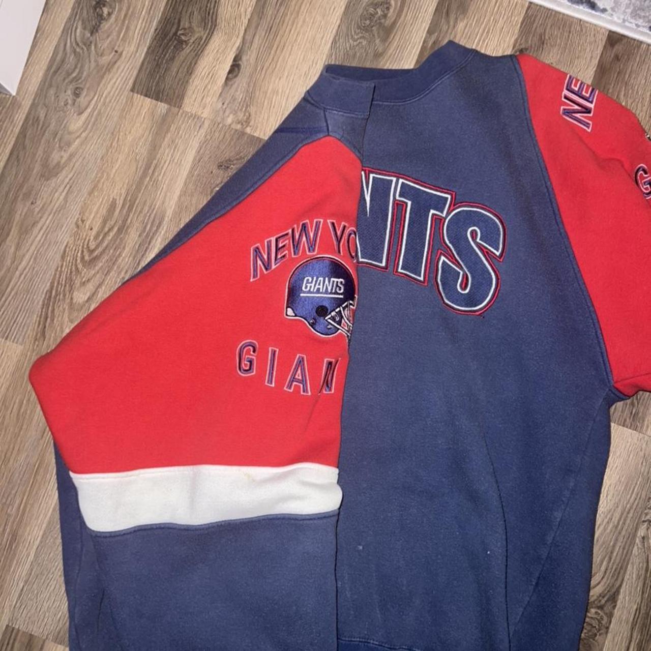 Vintage 80s New York Giants Sweatshirt. Electric - Depop