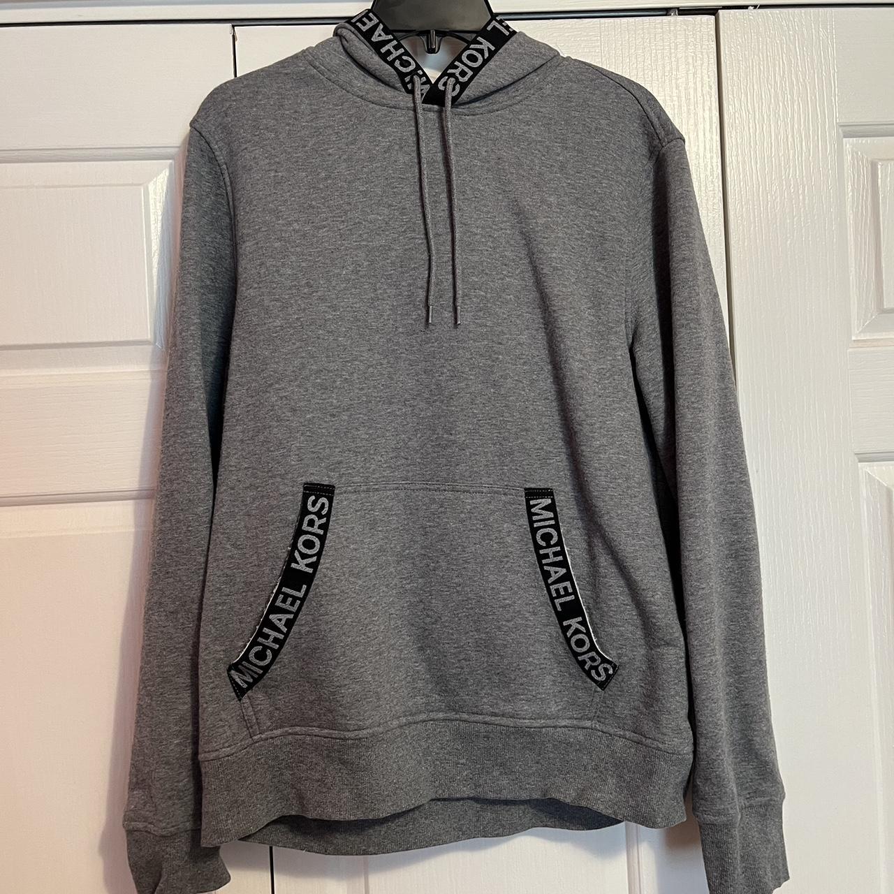 Michael Kors Men's Grey and Black Hoodie | Depop