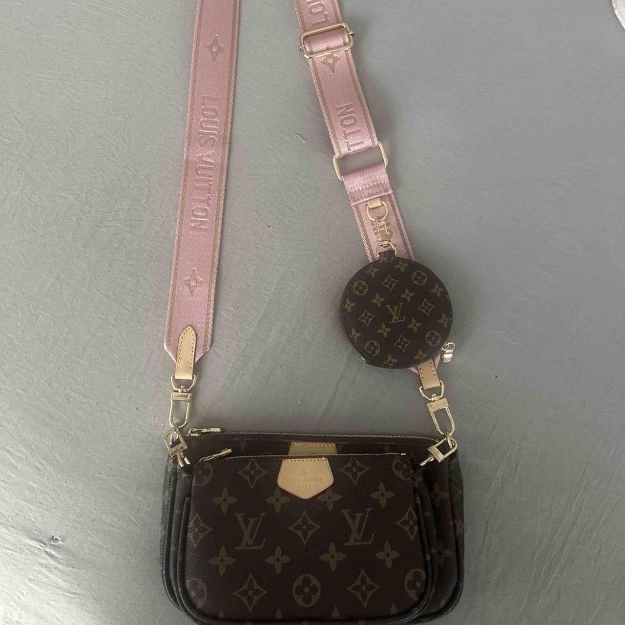 LV pink cross body bag Adjustable strap and... - Depop