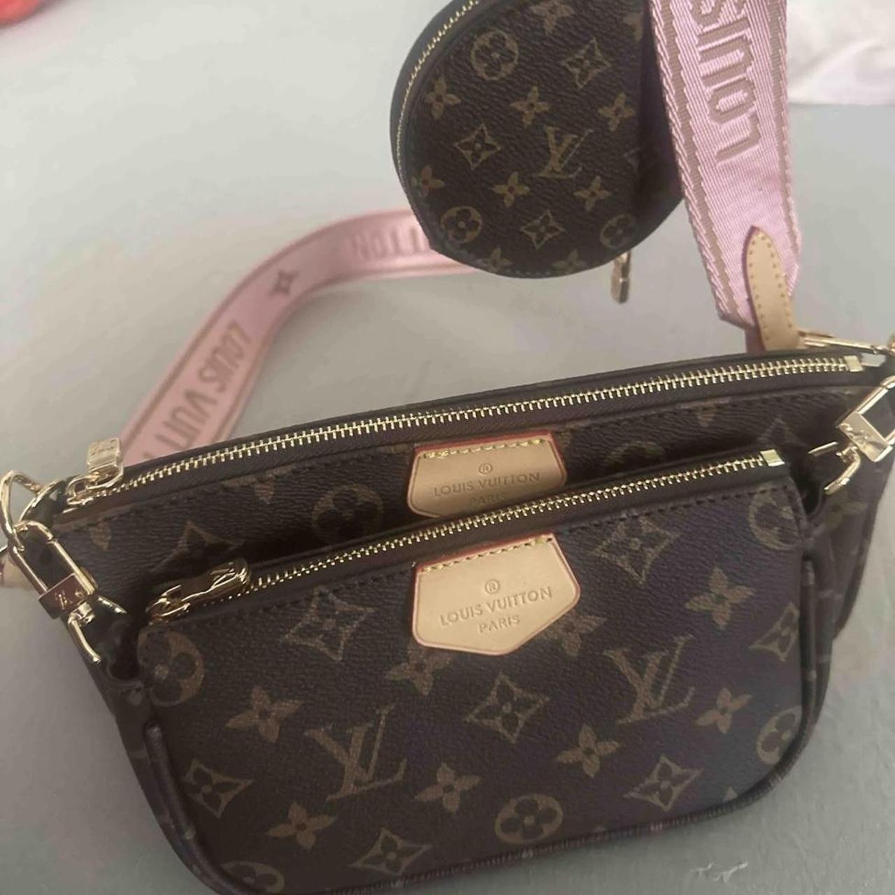 LV pink cross body bag Adjustable strap and... - Depop