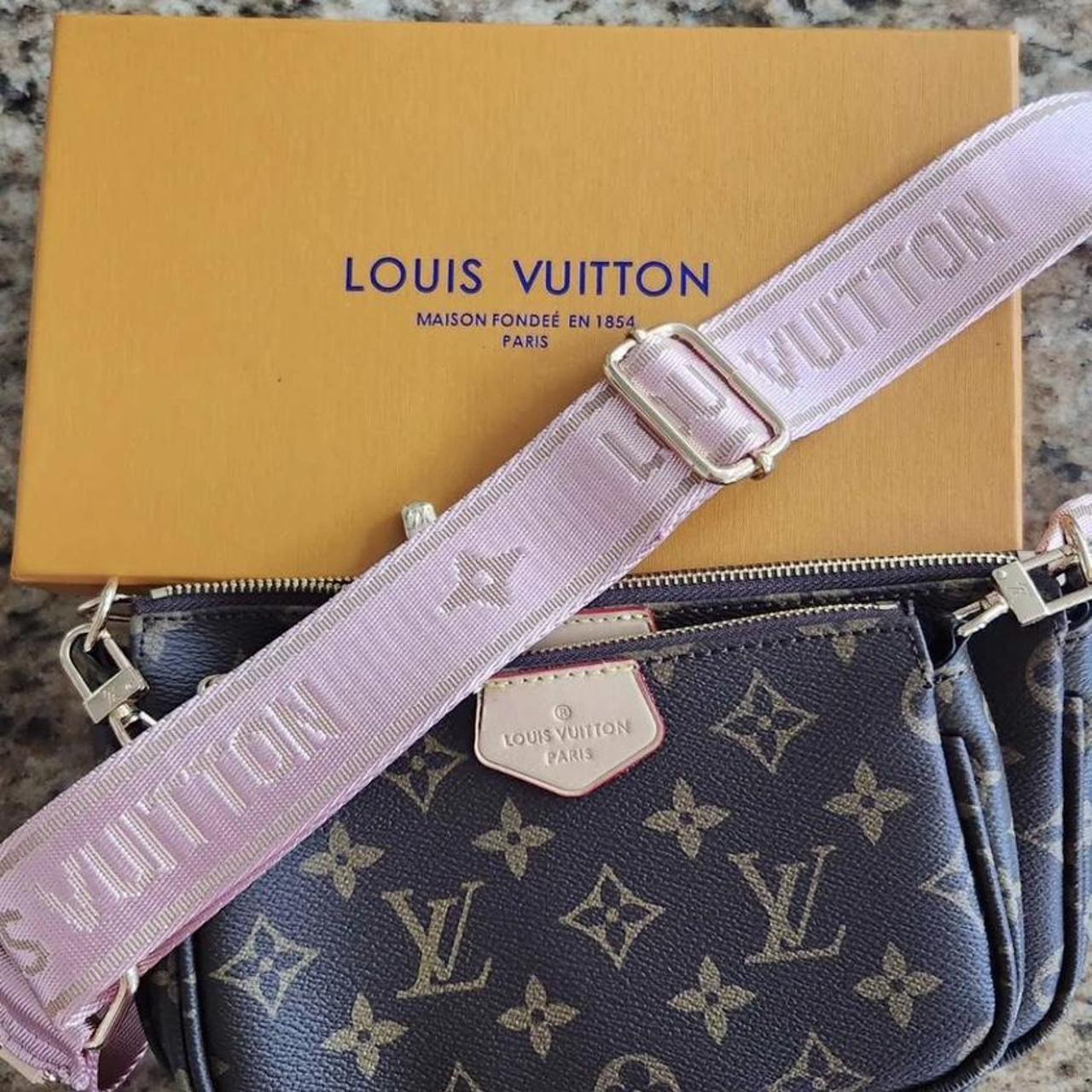 LV pink cross body bag Adjustable strap and... - Depop