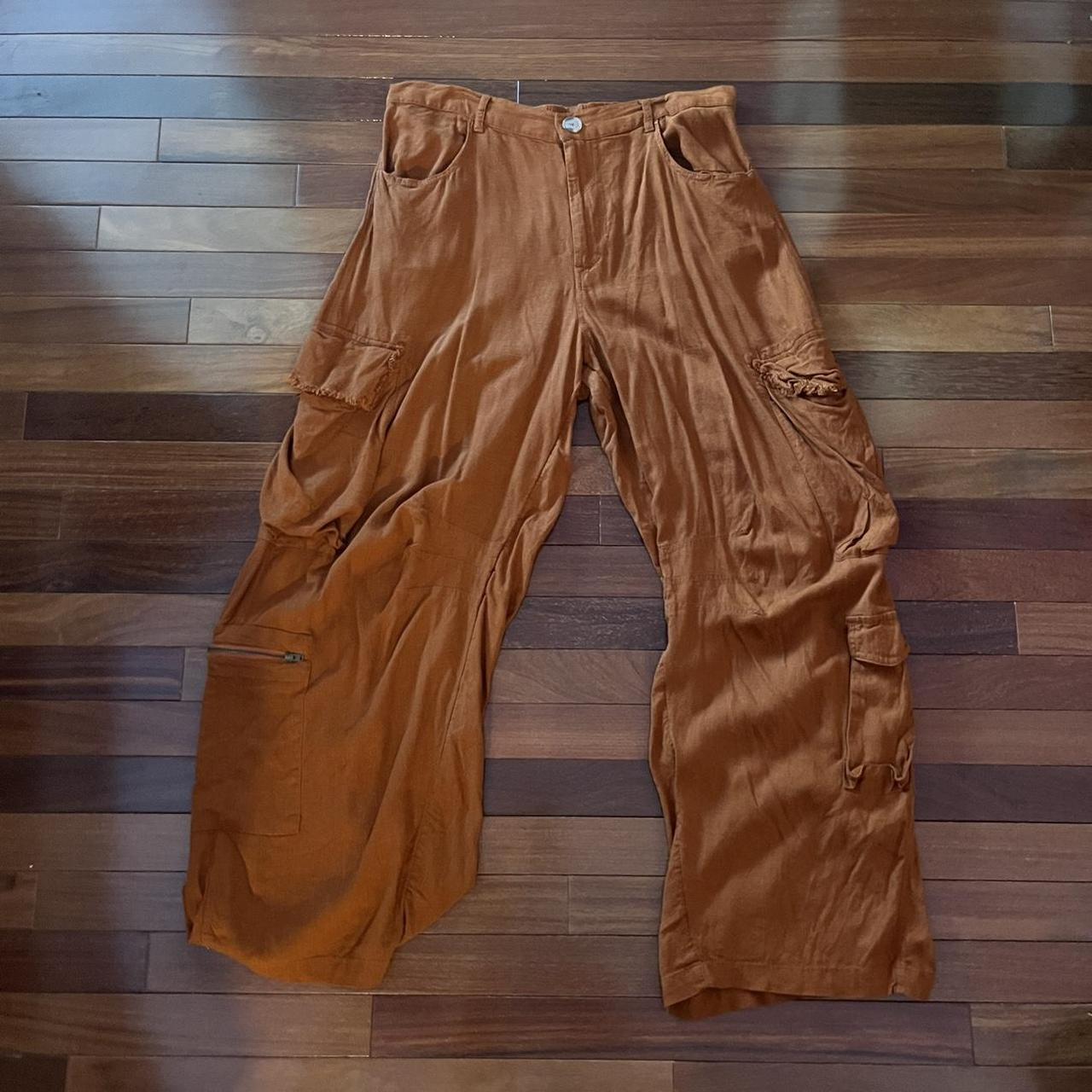 baggy orange pants, so soft size XL all orders... Depop