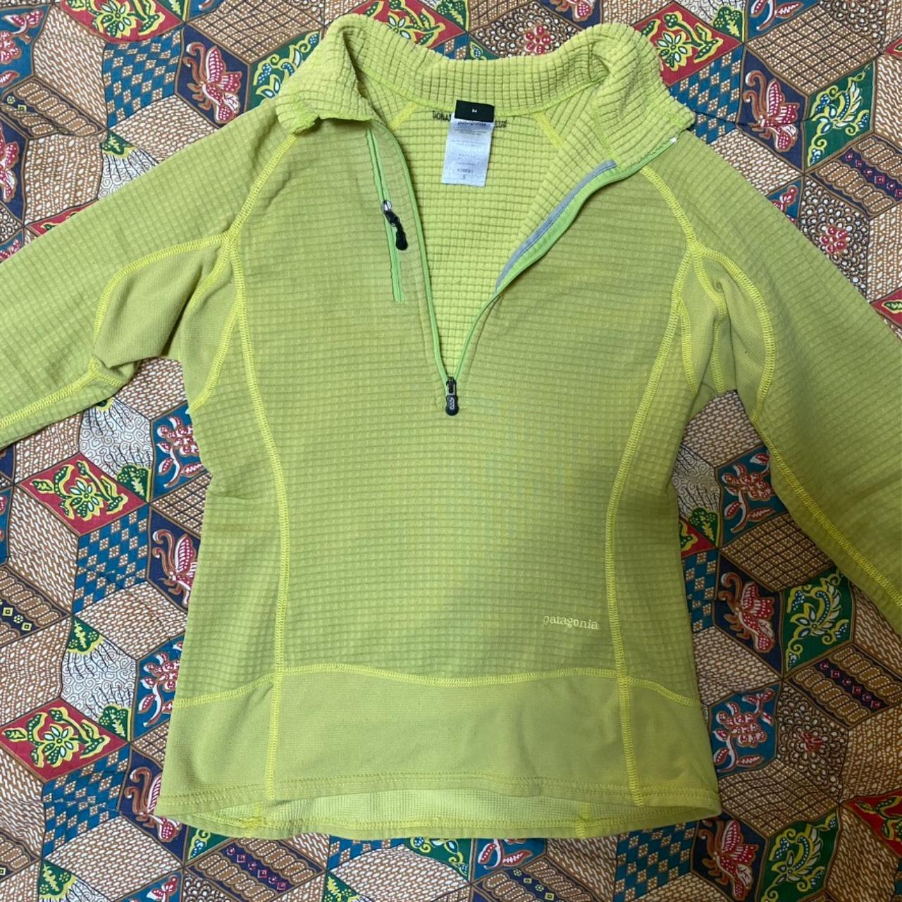 Lime Green Patagonia R1 Fleece Pullover - Woman's... - Depop