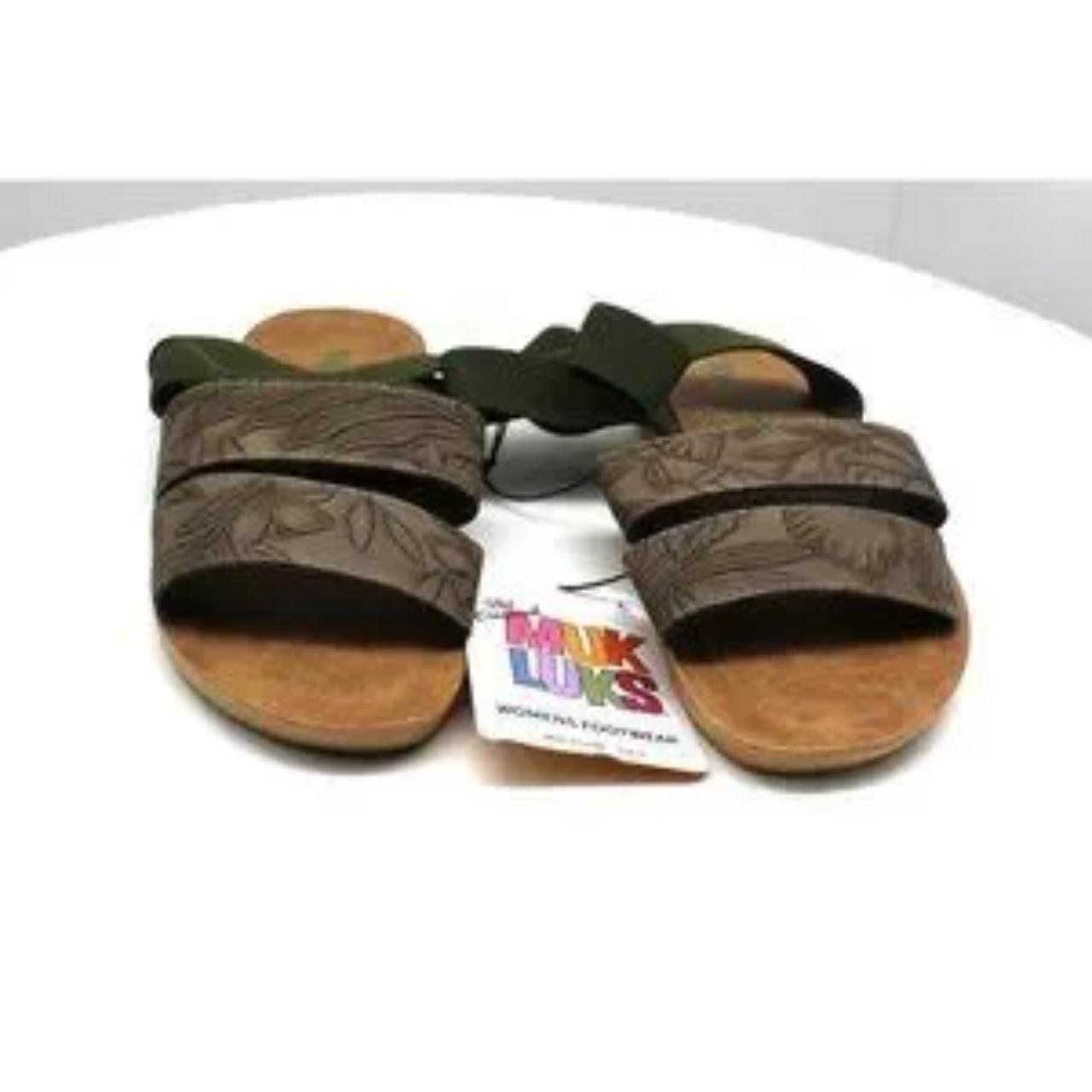 Muk Luks Women's Grey and Green Sandals (3)