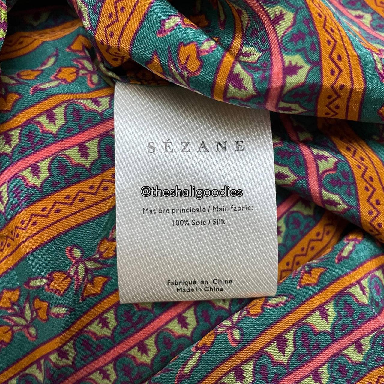 Sézane Women's Orange and Green Blouse (4)