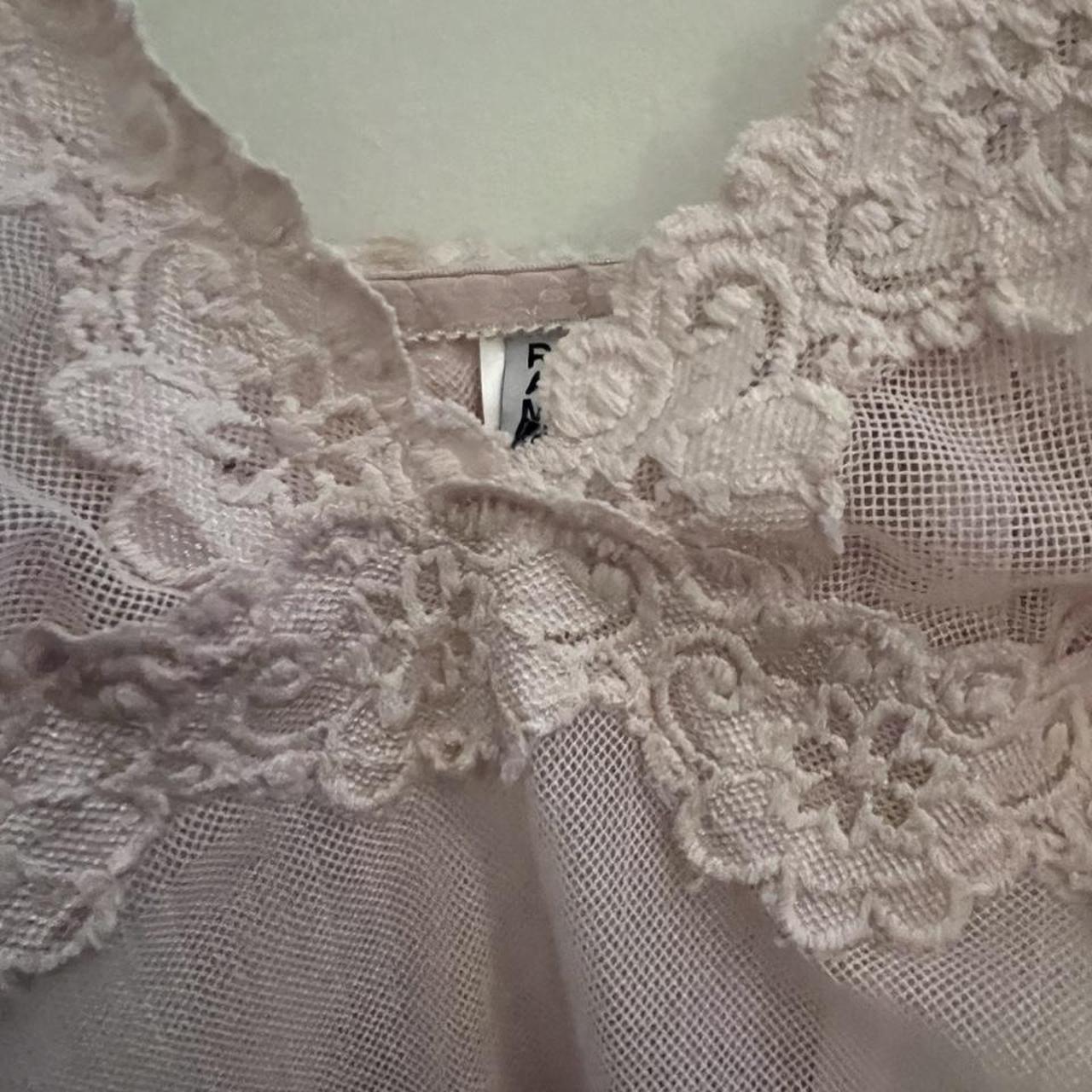 Adorable Rampage y2k mesh and lace pink cropped cami... - Depop