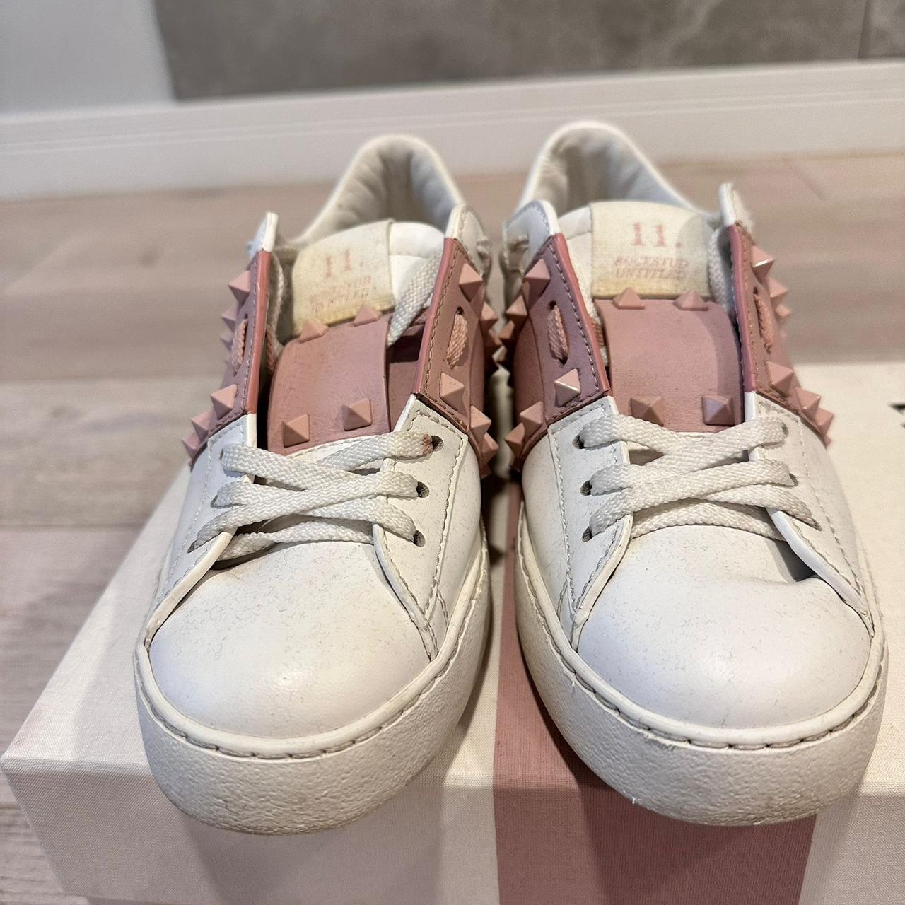 Valentino pink on sale and white trainers