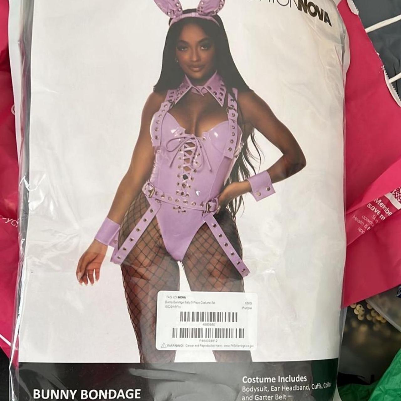 Lilac Bondage bunny costume, size XS/S in perfect... - Depop