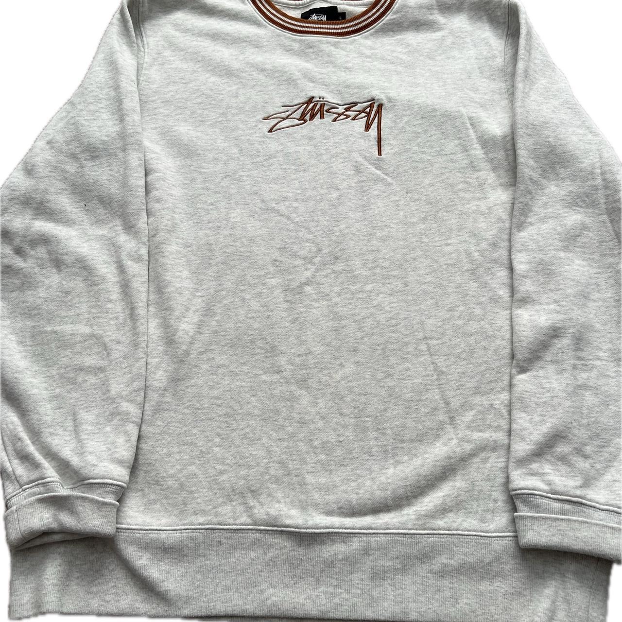 Grey stussy crewneck jumper. Size large, great... - Depop