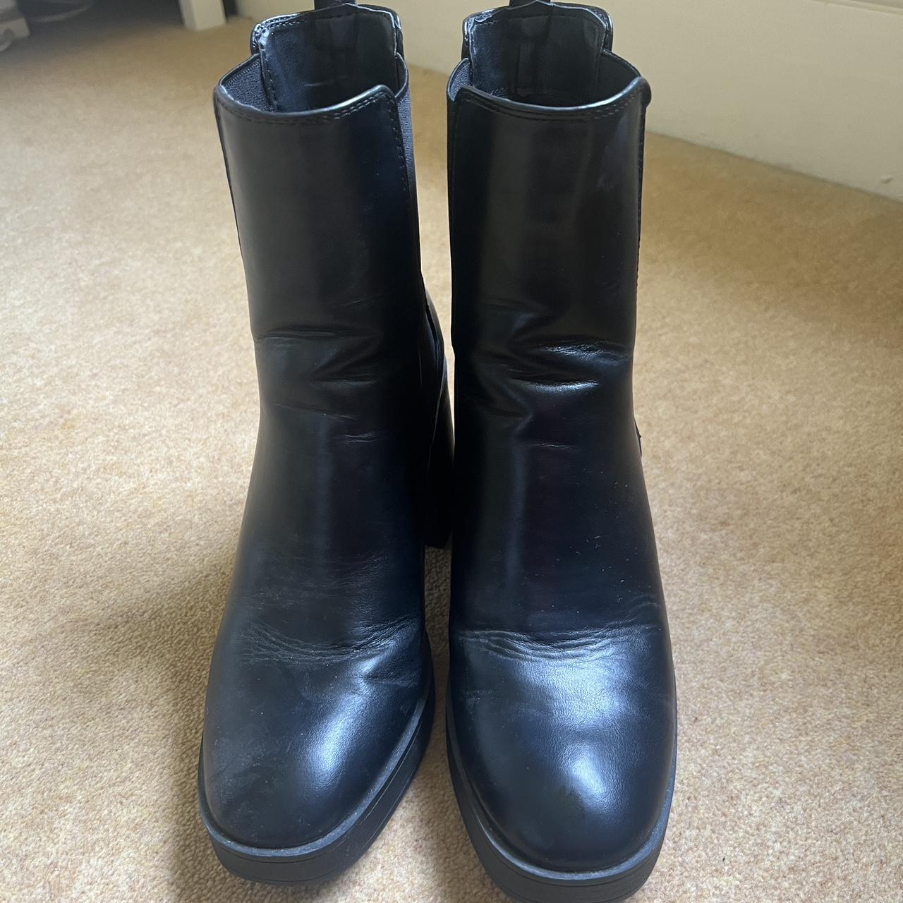 Black new look chunky heel boots Worn a couple of... - Depop