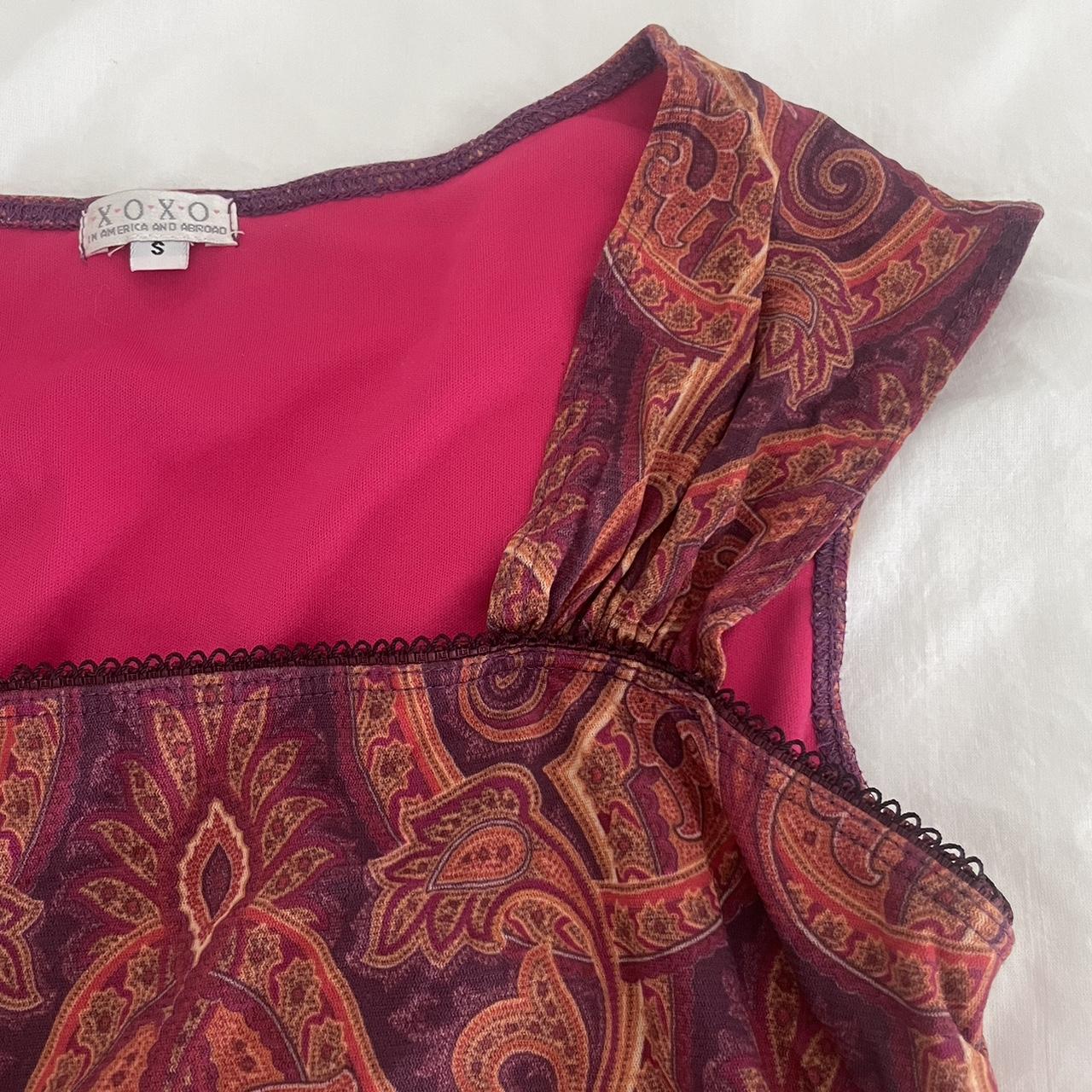 XOXO Women's Pink and Burgundy Shirt (2)
