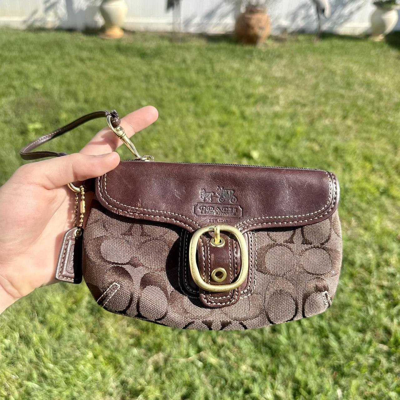 Vintage Coach Leather Wrislet Minimal Spots Depop