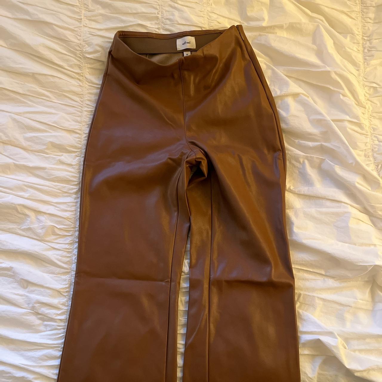 Aritzia Women's Tan and Brown Trousers | Depop