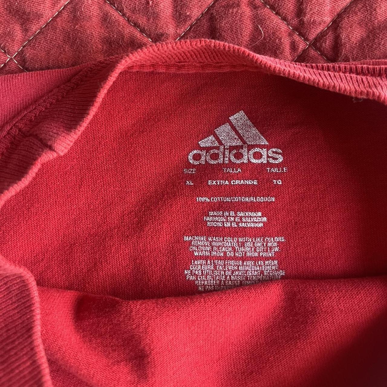 Vintage Adidas Red T shirt sized XL but fits as mens... - Depop