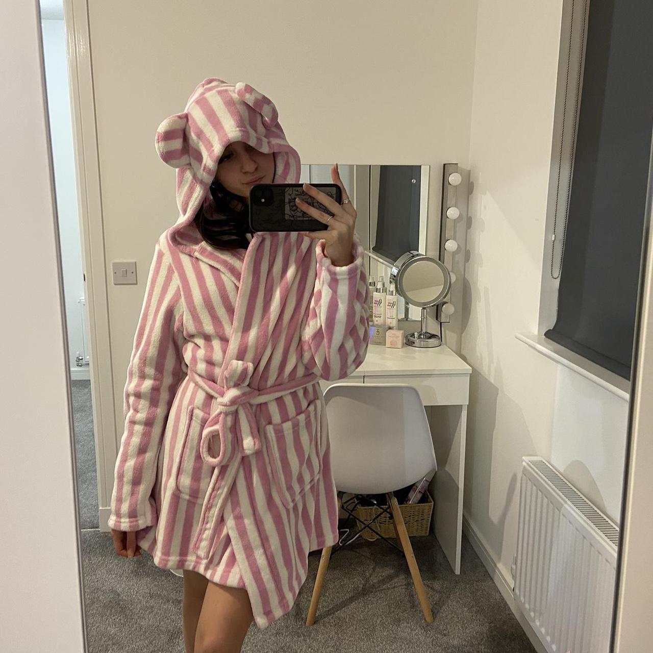 Missguided striped bear hooded dressing gown. Super