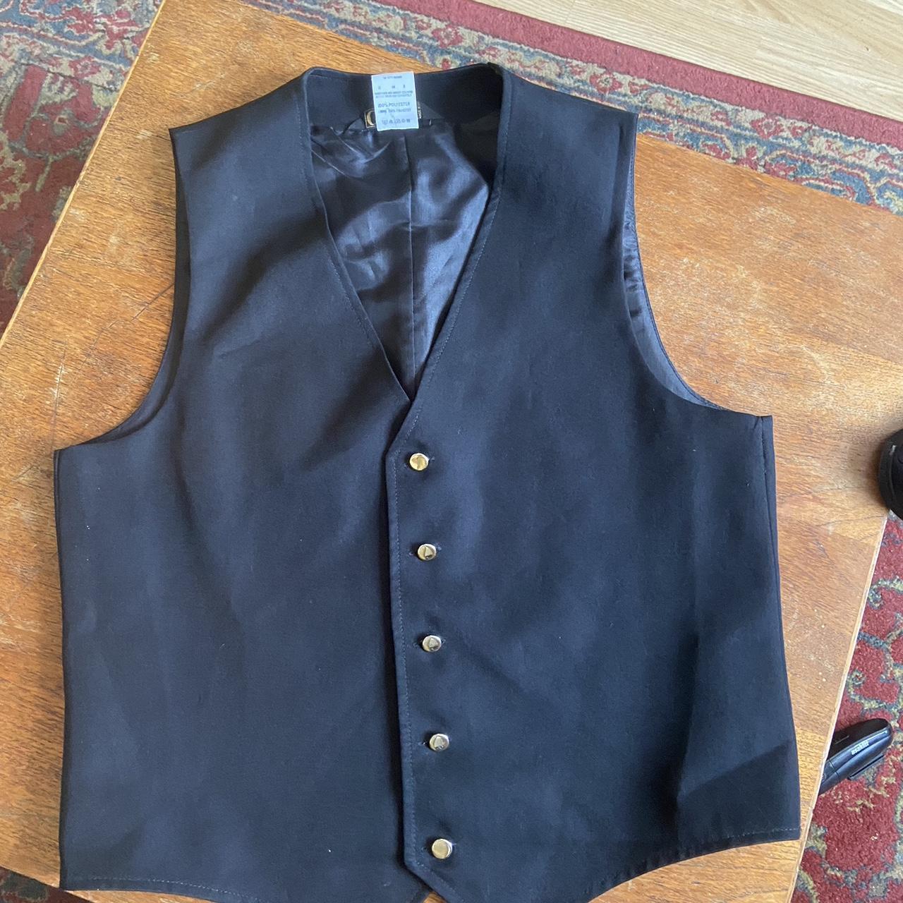 Women's Black and Gold Vest Depop