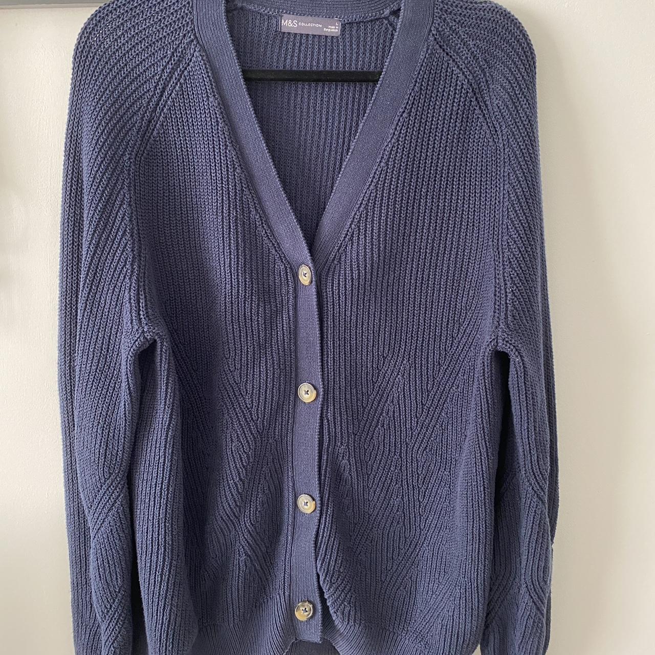 Marks and Spencer navy blue cardigan Size L - Depop