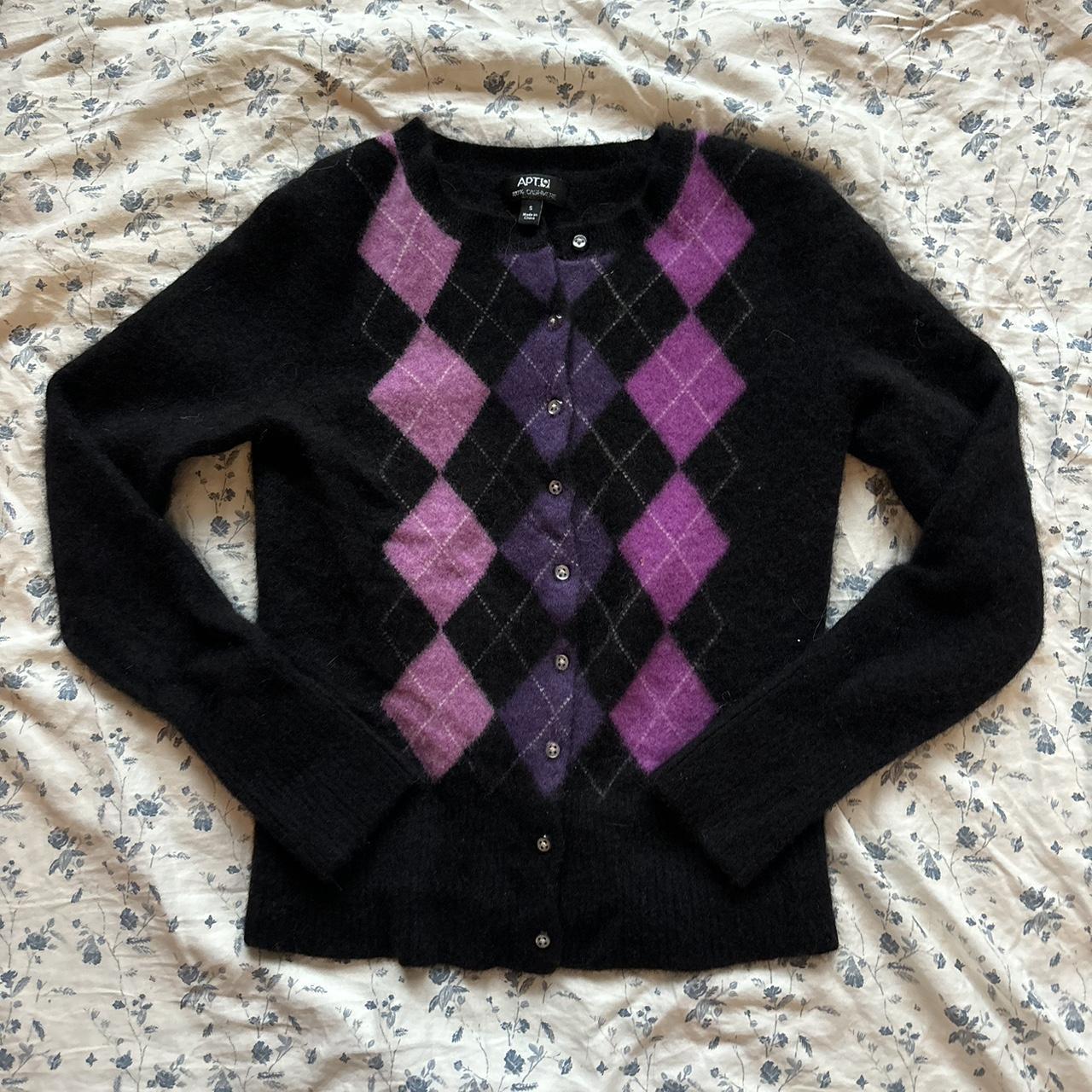 Cashmere Sweaters Apt Cardigan Sweaters ♠️100% Cashmere Argyle