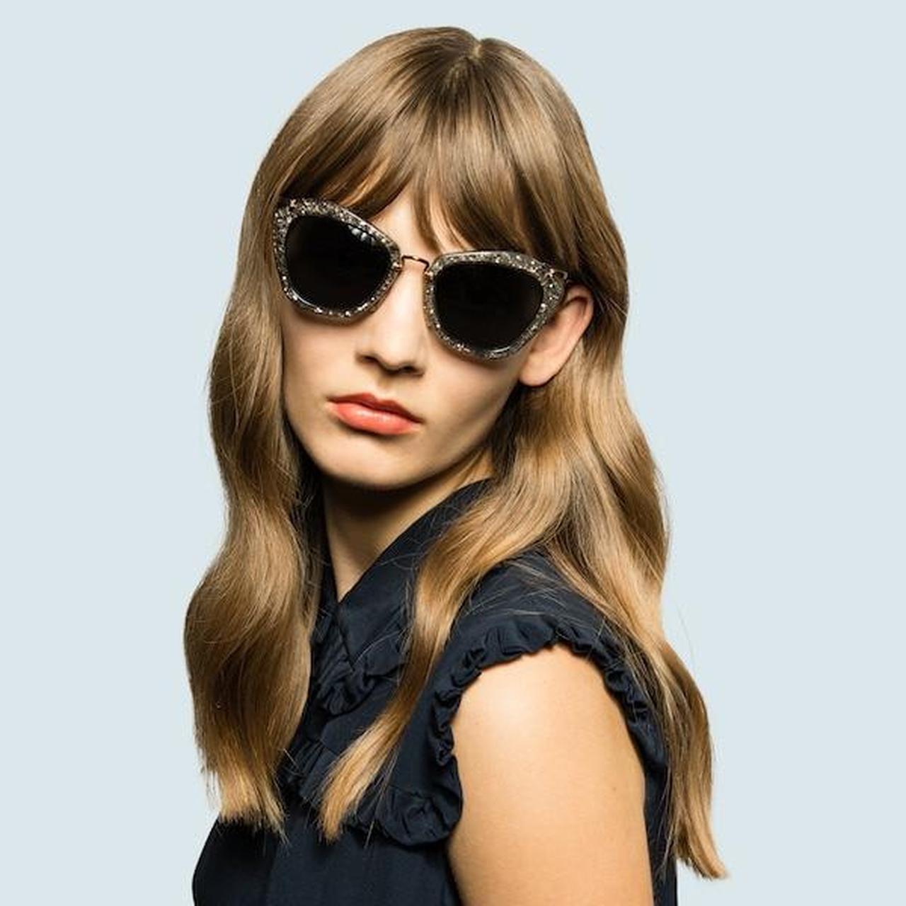 Miu miu round glitter sunglasses best sale