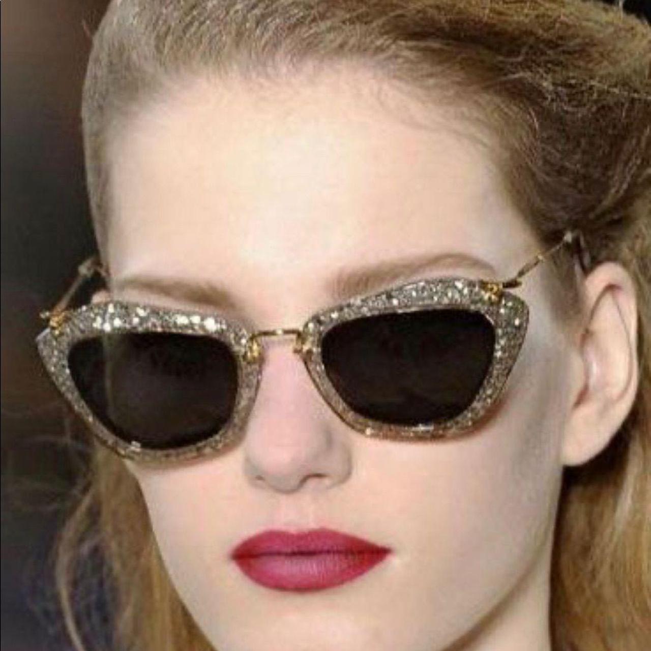 Miu miu noir eyewear with glitter hotsell