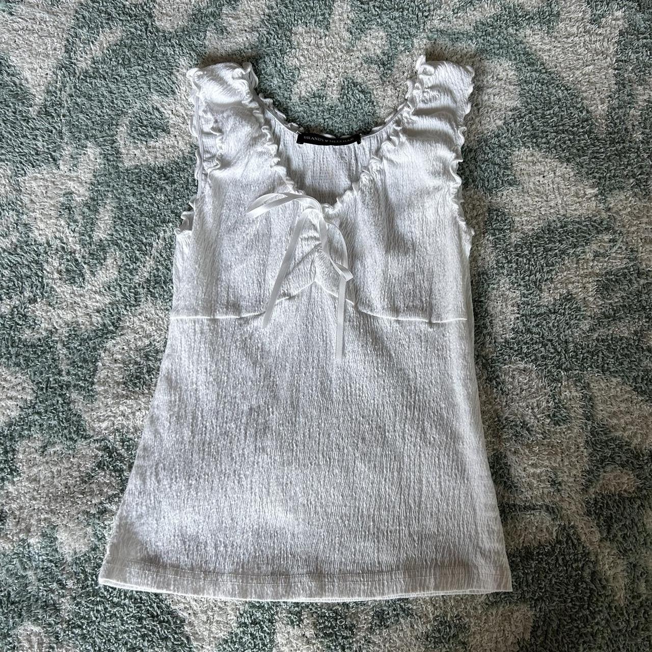 Brandy Melville White Bow Tank 💌 BNWT. Never worn, - Depop