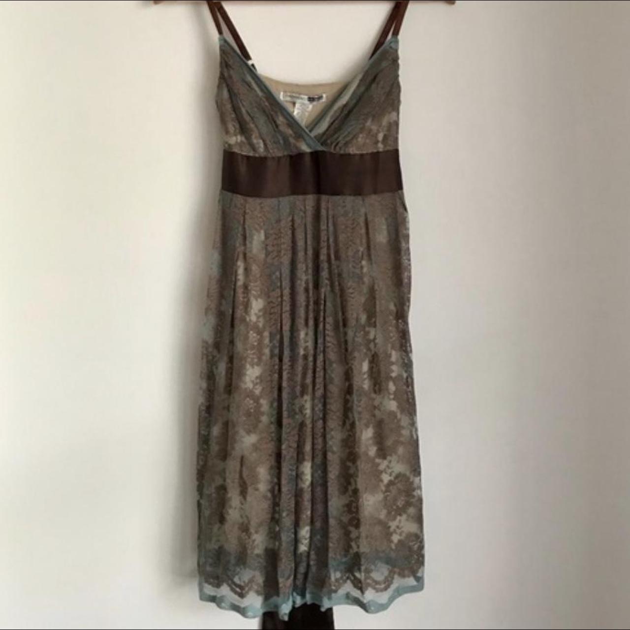 Women's Brown and Blue Dress | Depop