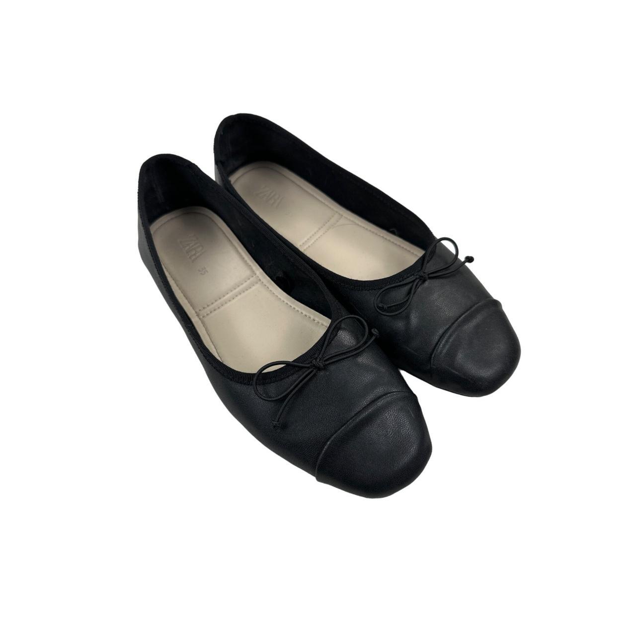 Zara Bow Ballet Flats in Black AC1123 Size : 35... - Depop