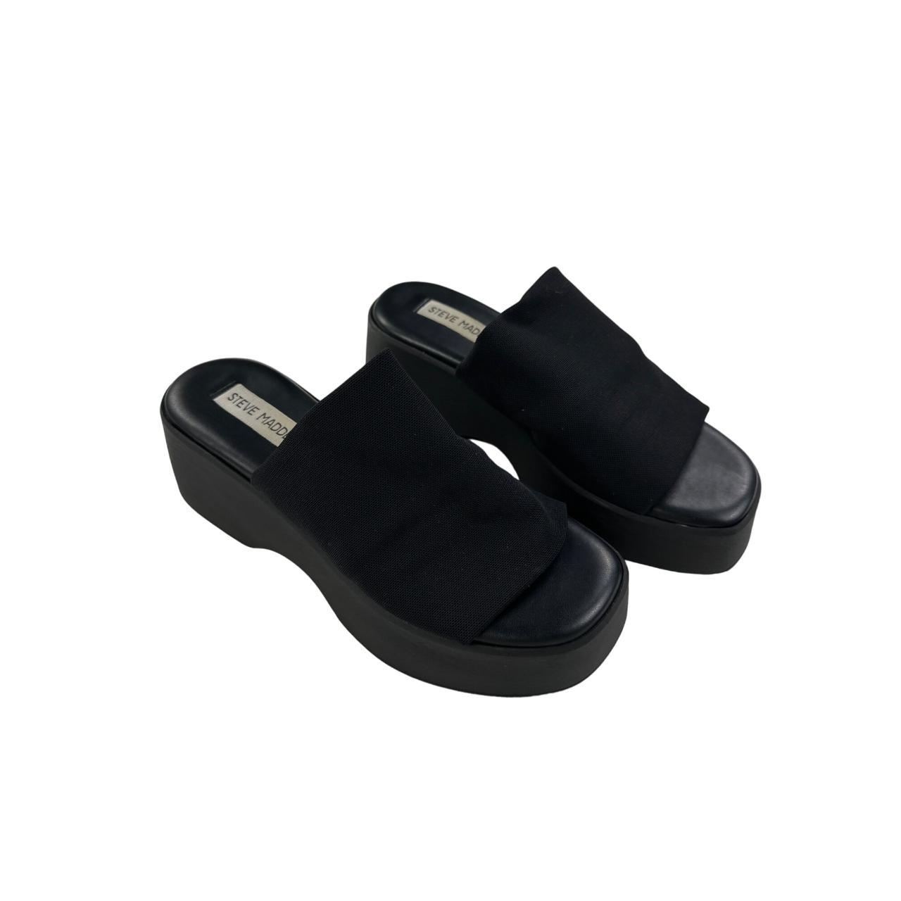 Steve madden black deals slides 9s