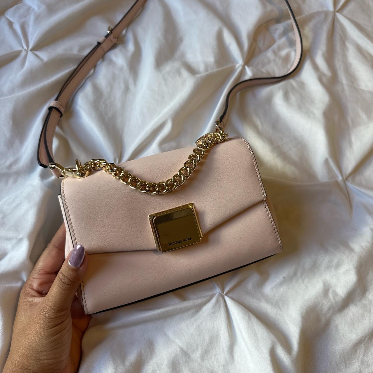 Michael kors pink deals and gold purse