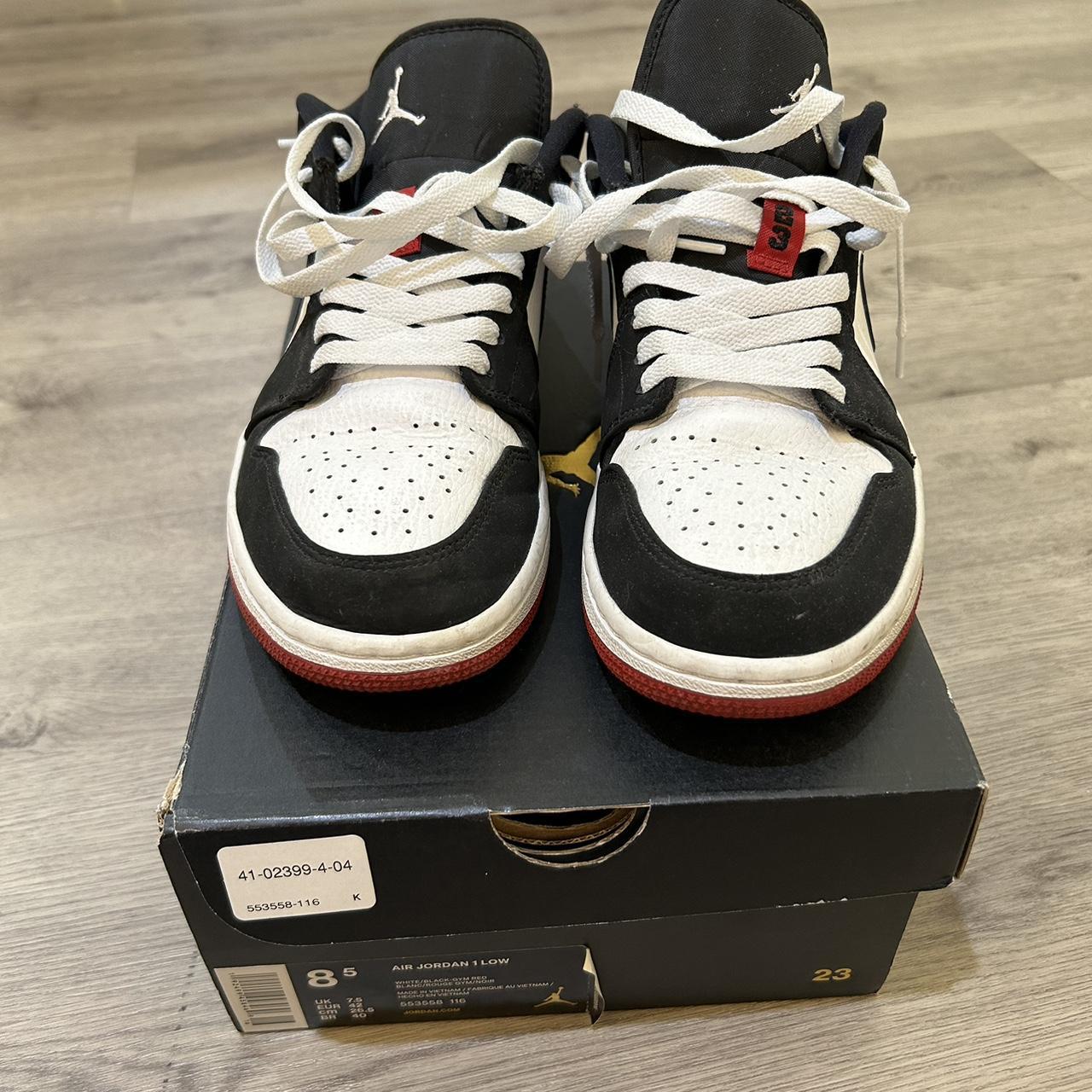 jordan 1 low white track red