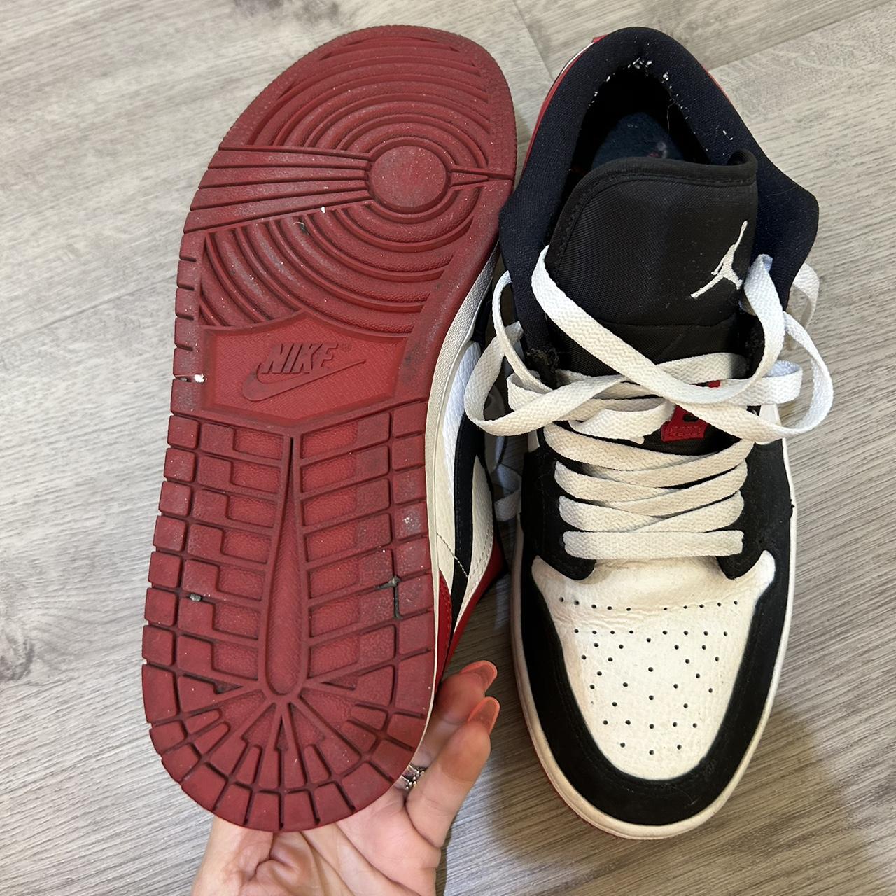 Air Jordan 1 low white/black/red gym red sneakers. ️ 🖤 - Depop