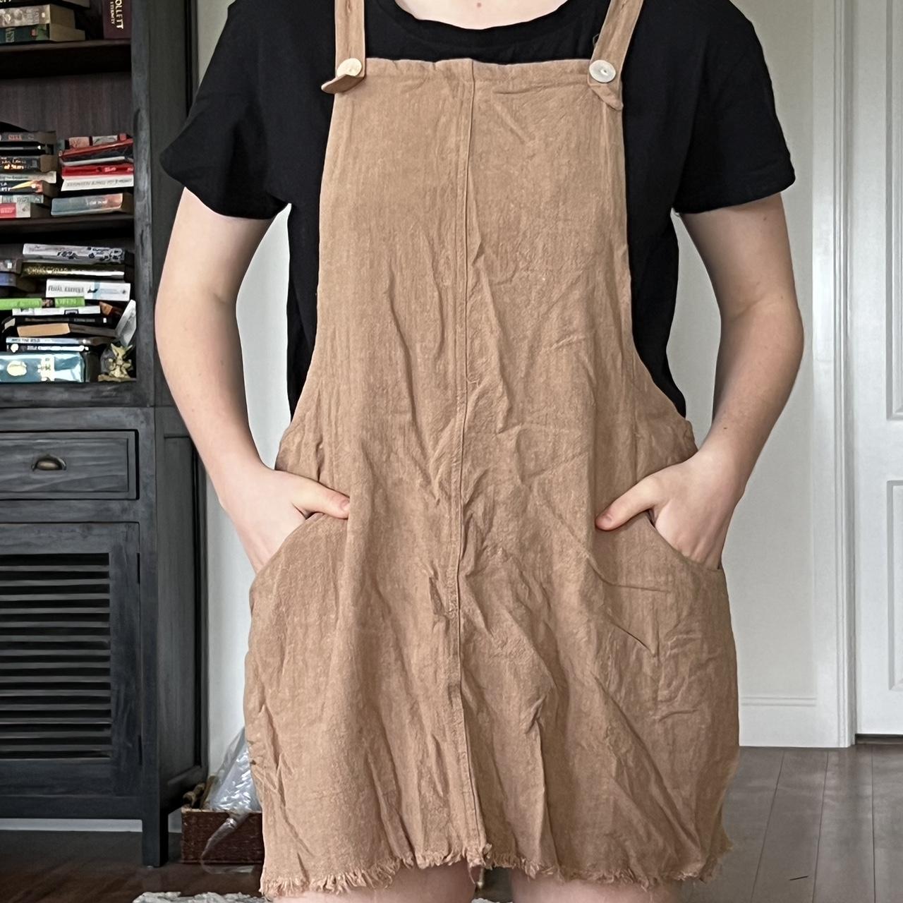 Tan hot sale dungaree dress